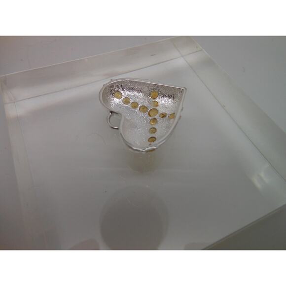 Citrine Gemstone 925 Sterling Silver Gorgeous Puff Heart Pendant Thick - Picture 7 of 10